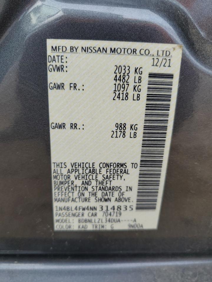 2022 NISSAN ALTIMA