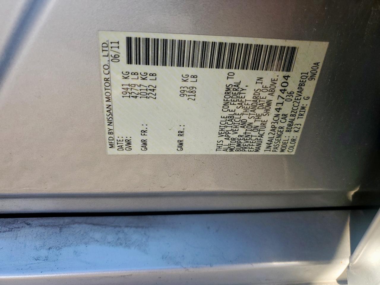2012 NISSAN ALTIMA