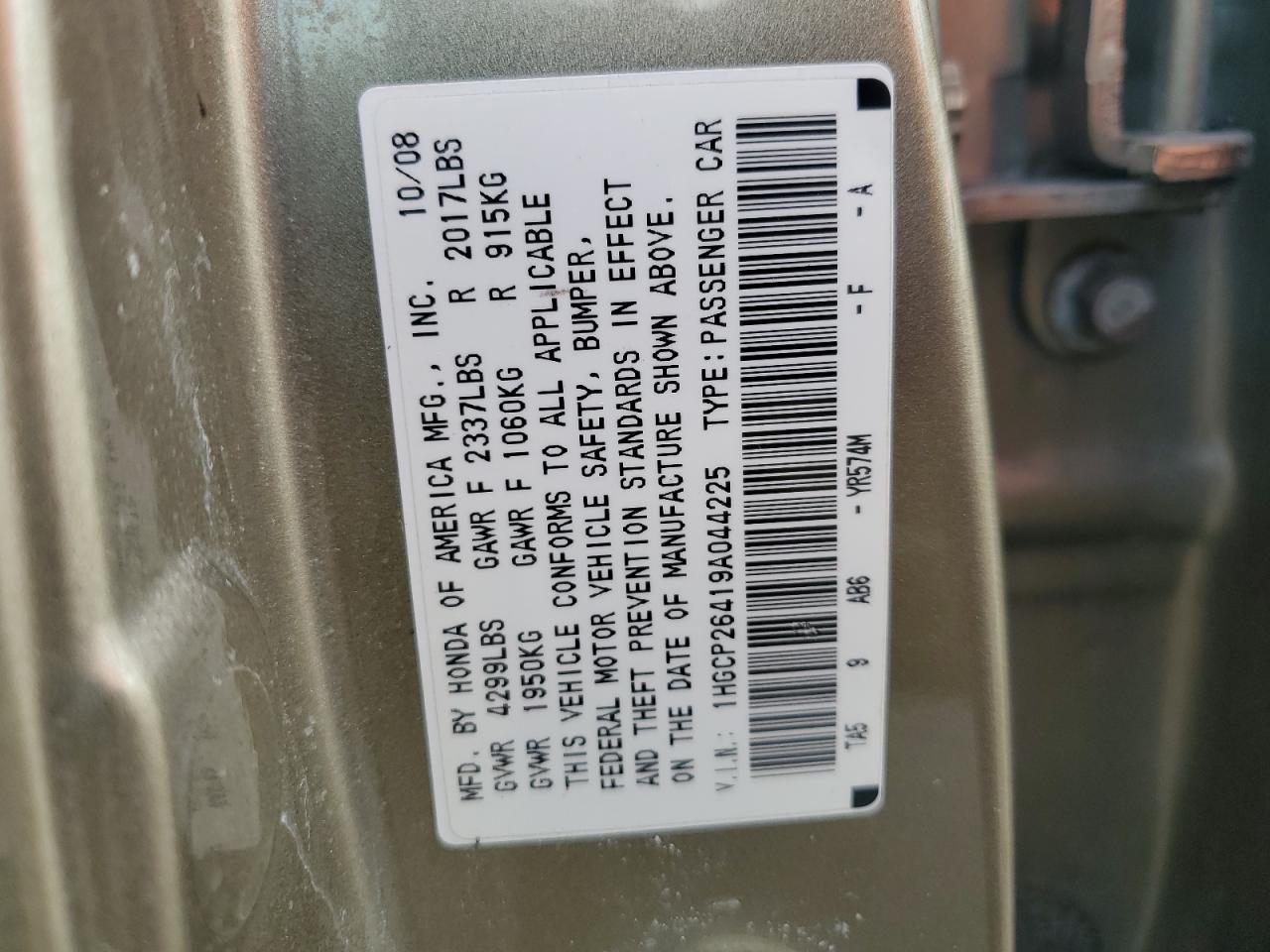 2009 HONDA ACCORD