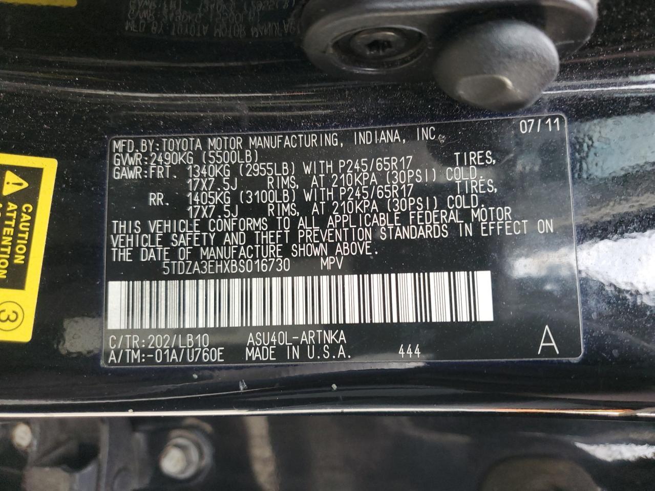 2011 TOYOTA HIGHLANDER
