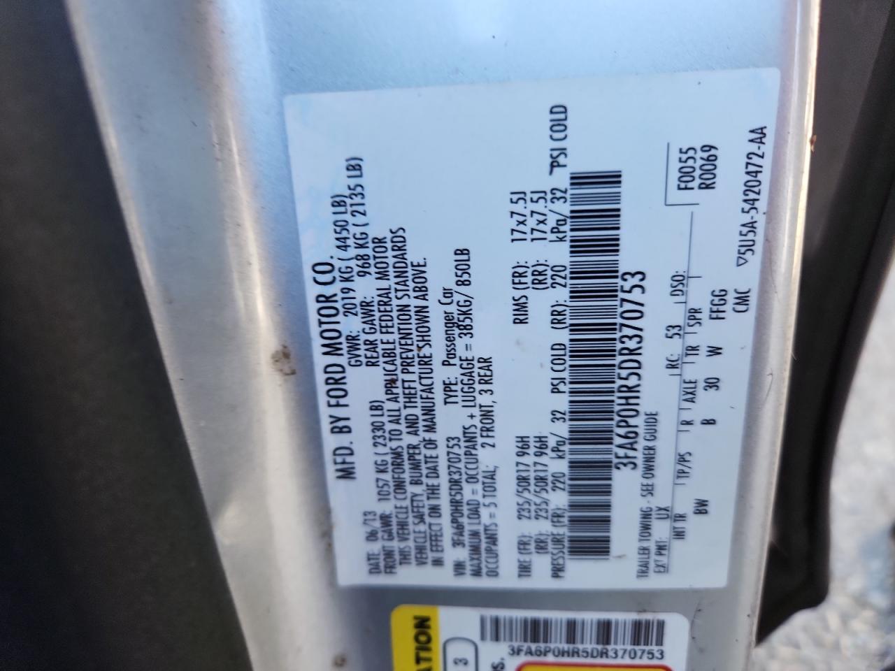 2013 FORD FUSION