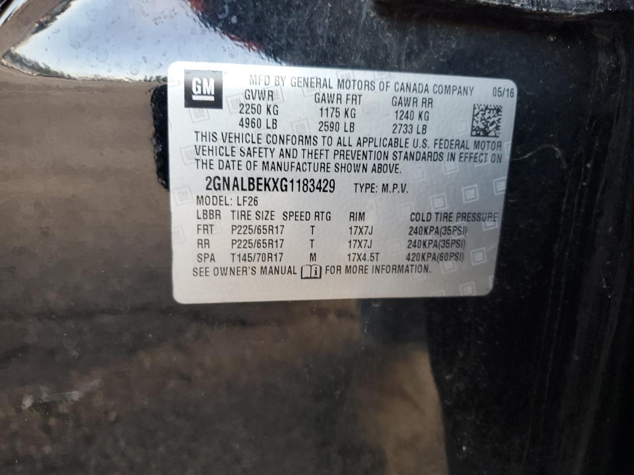 2016 CHEVROLET EQUINOX