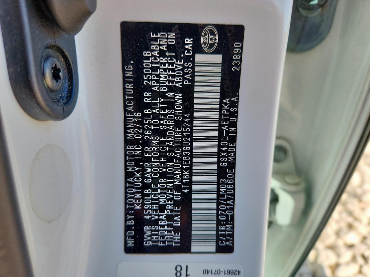 2016 TOYOTA Avalon