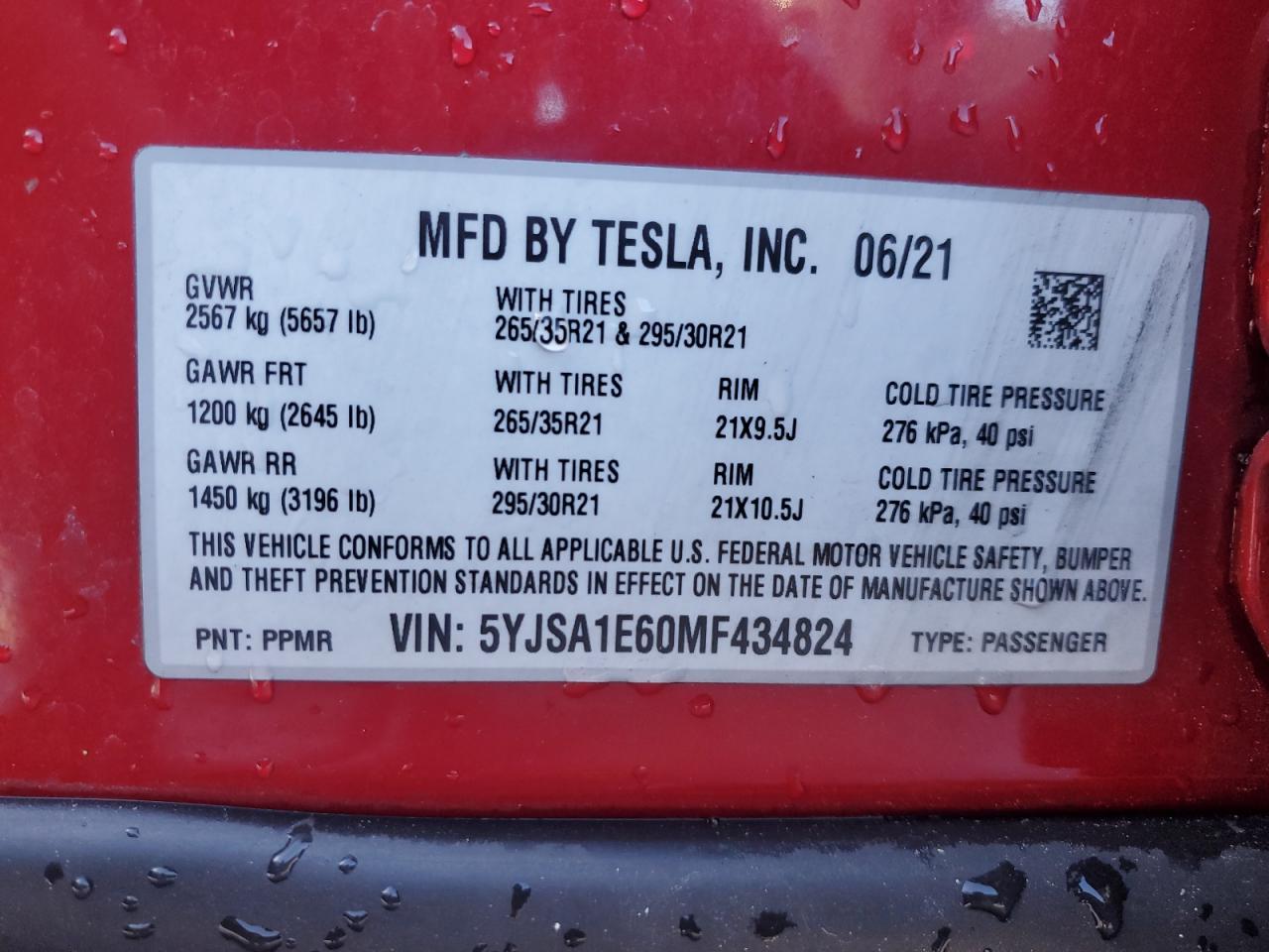 2021 TESLA MODEL S