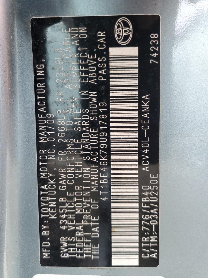 2009 TOYOTA CAMRY