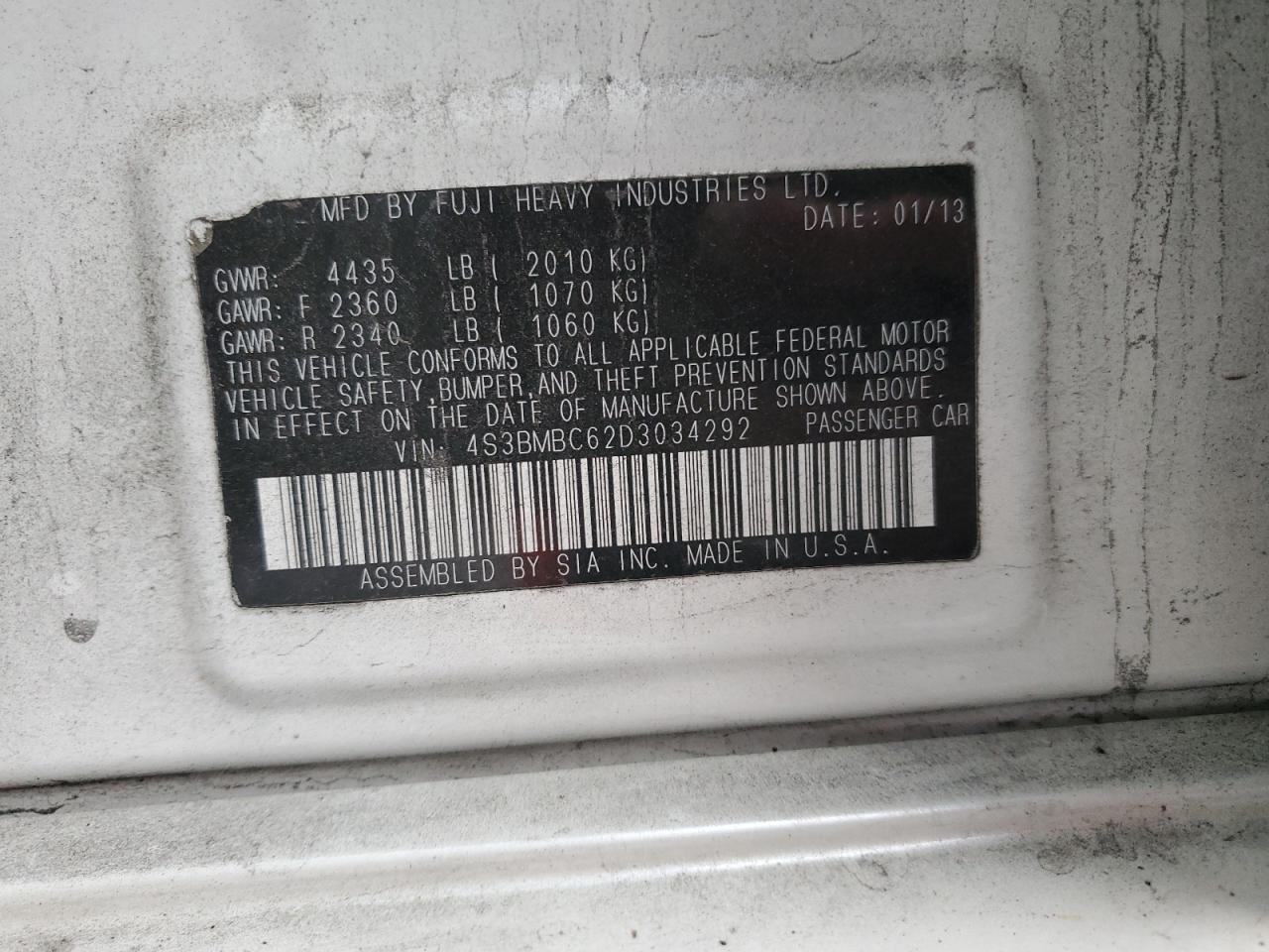 2013 SUBARU Legacy