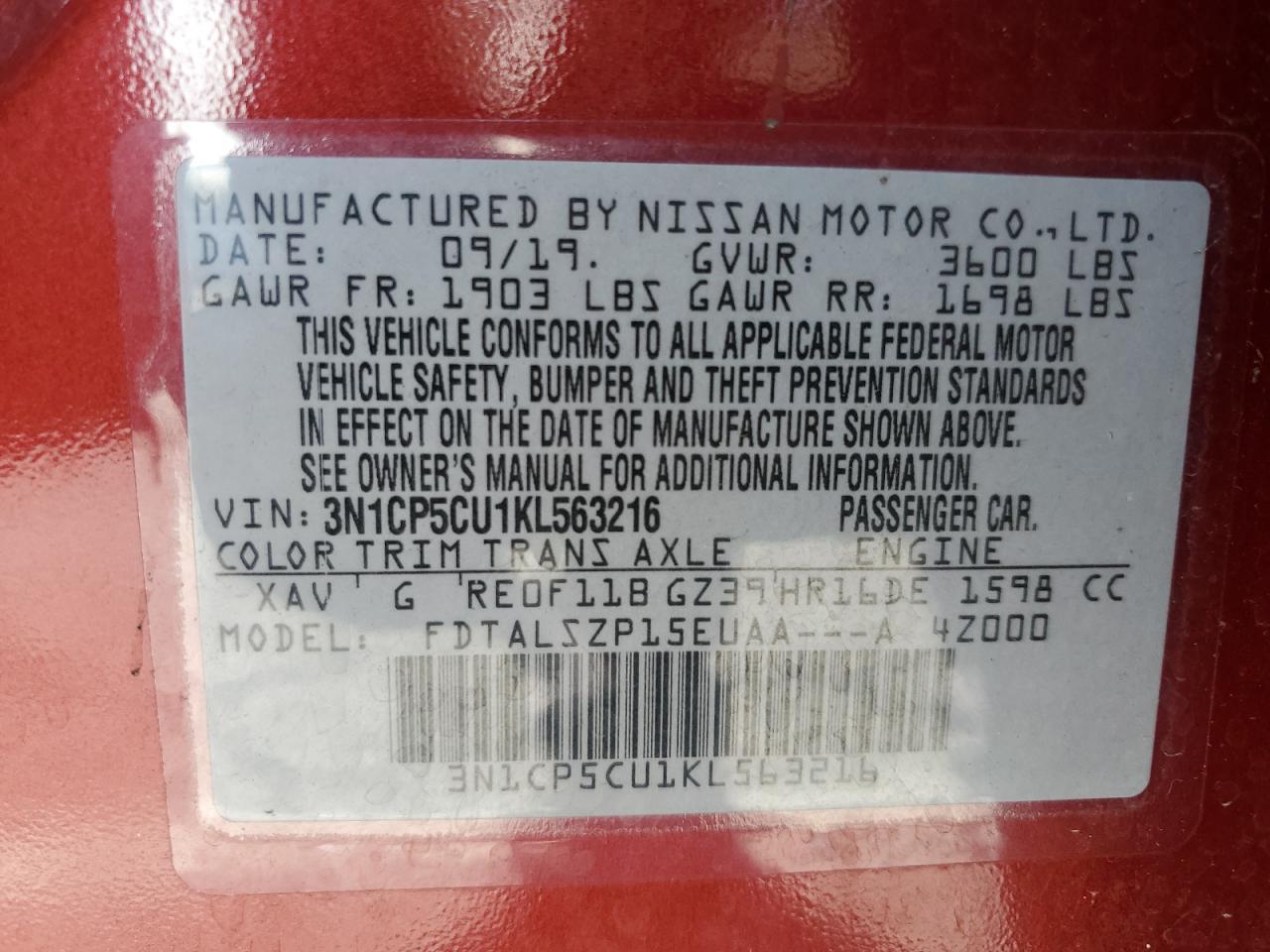 2019 NISSAN KICKS