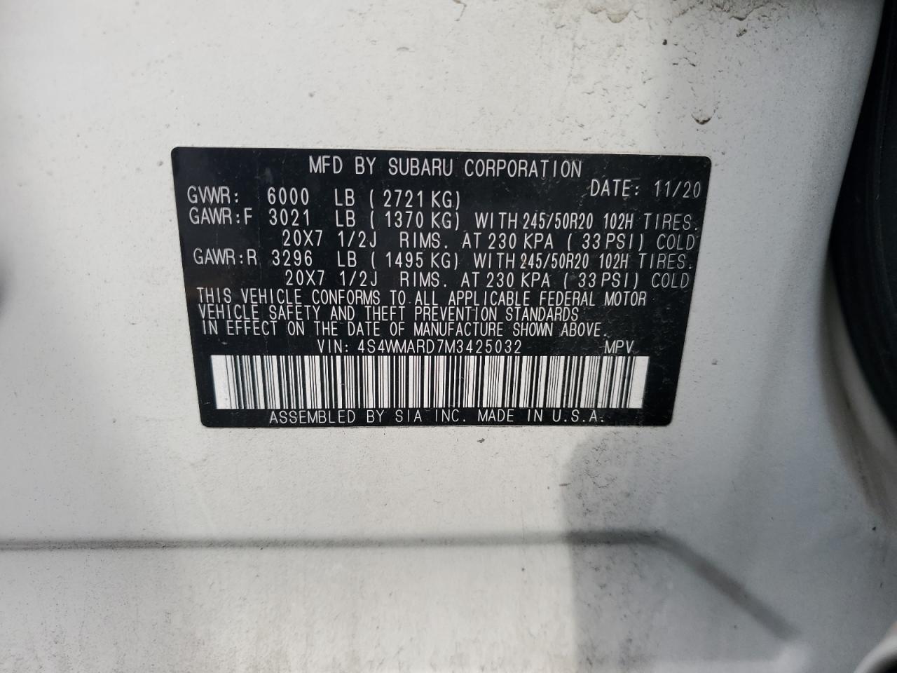 2021 SUBARU Ascent