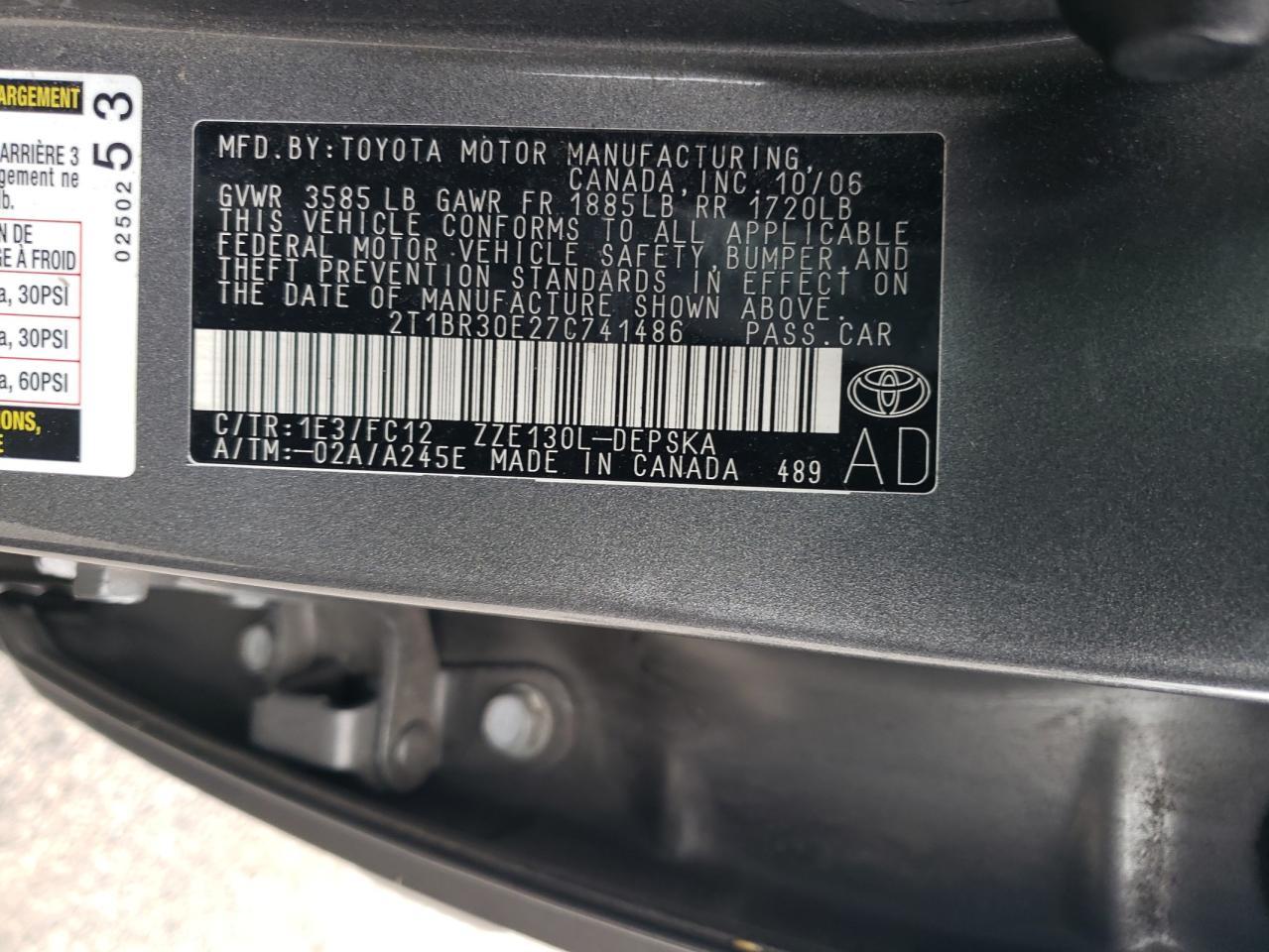 2007 TOYOTA COROLLA