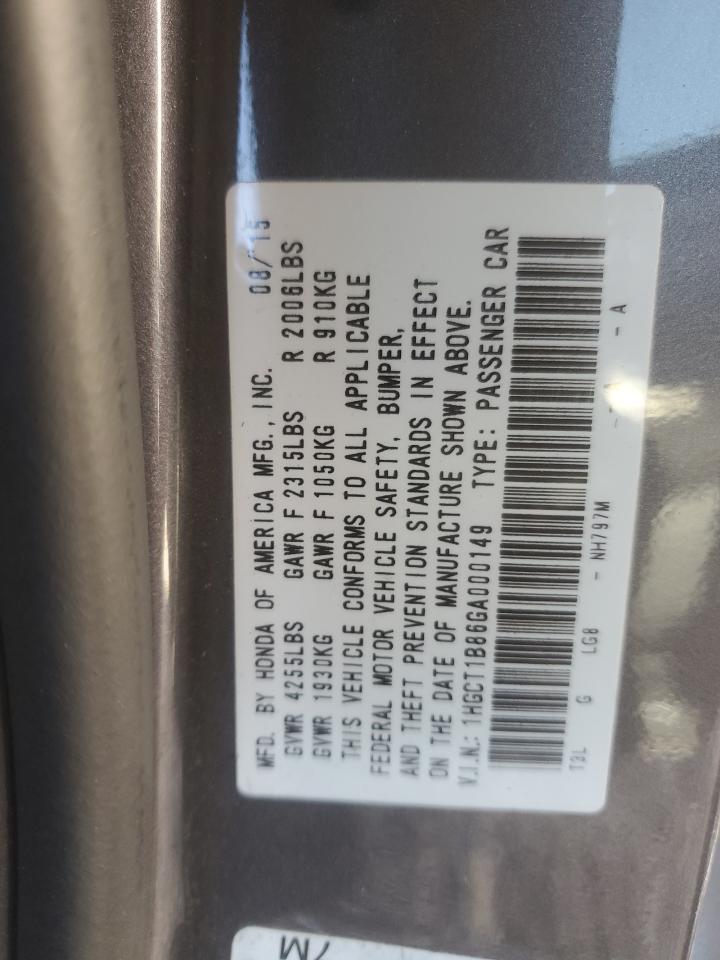 2016 HONDA ACCORD