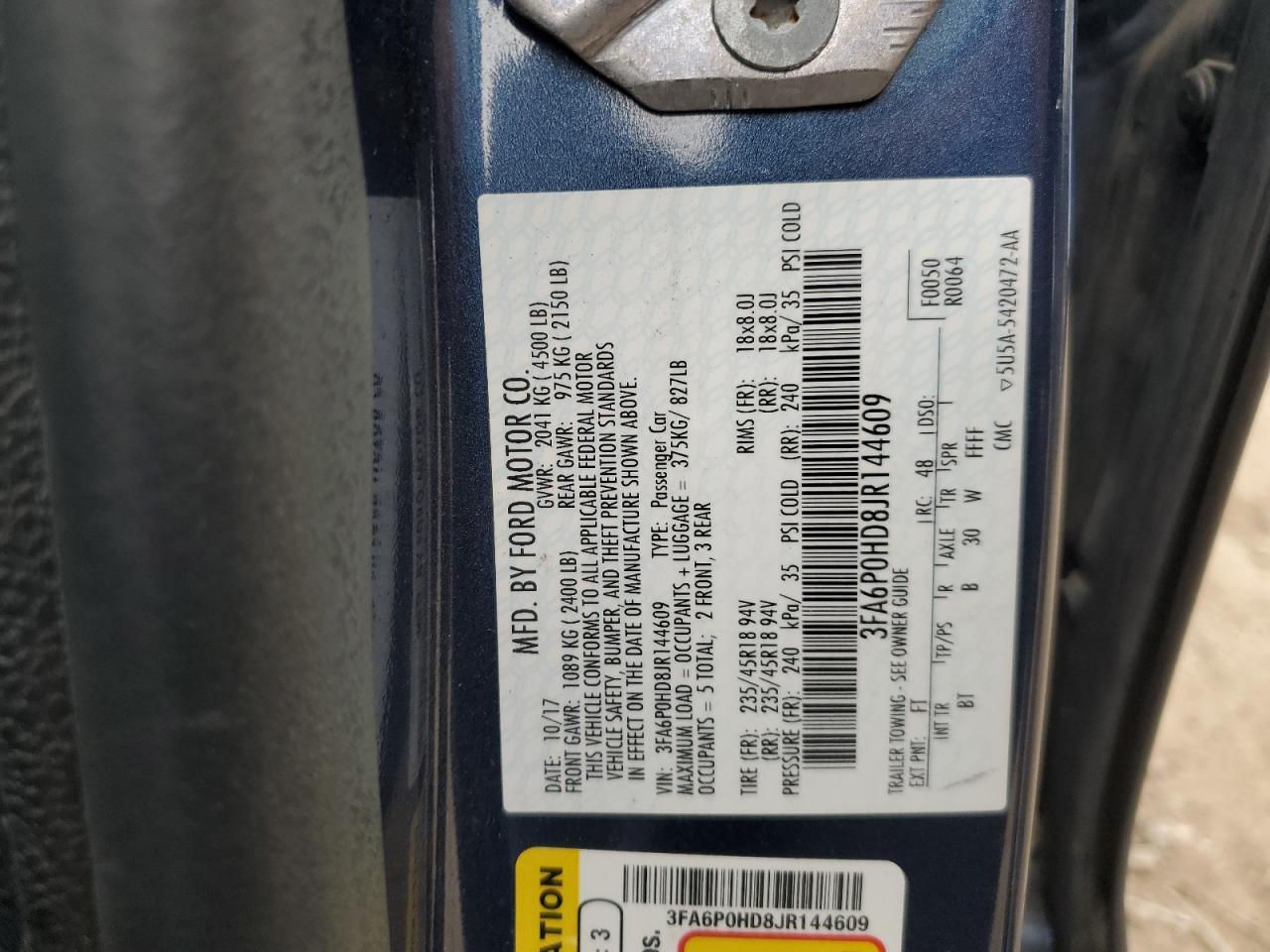 2018 FORD FUSION