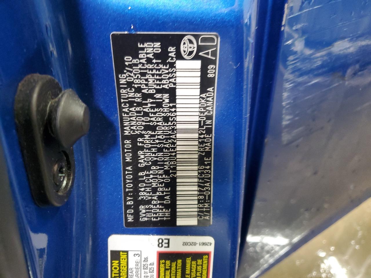 2010 TOYOTA COROLLA