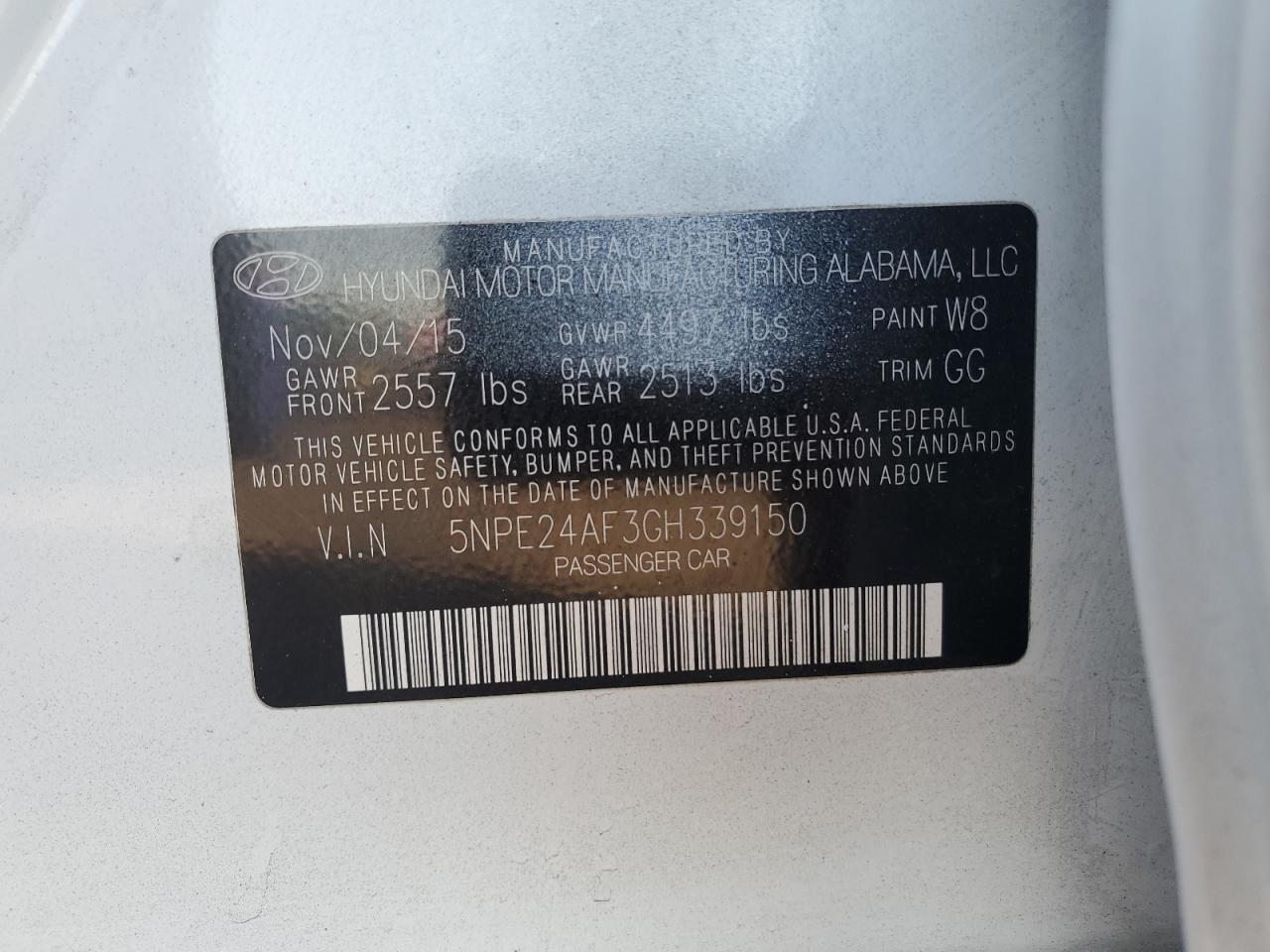 2016 HYUNDAI SONATA