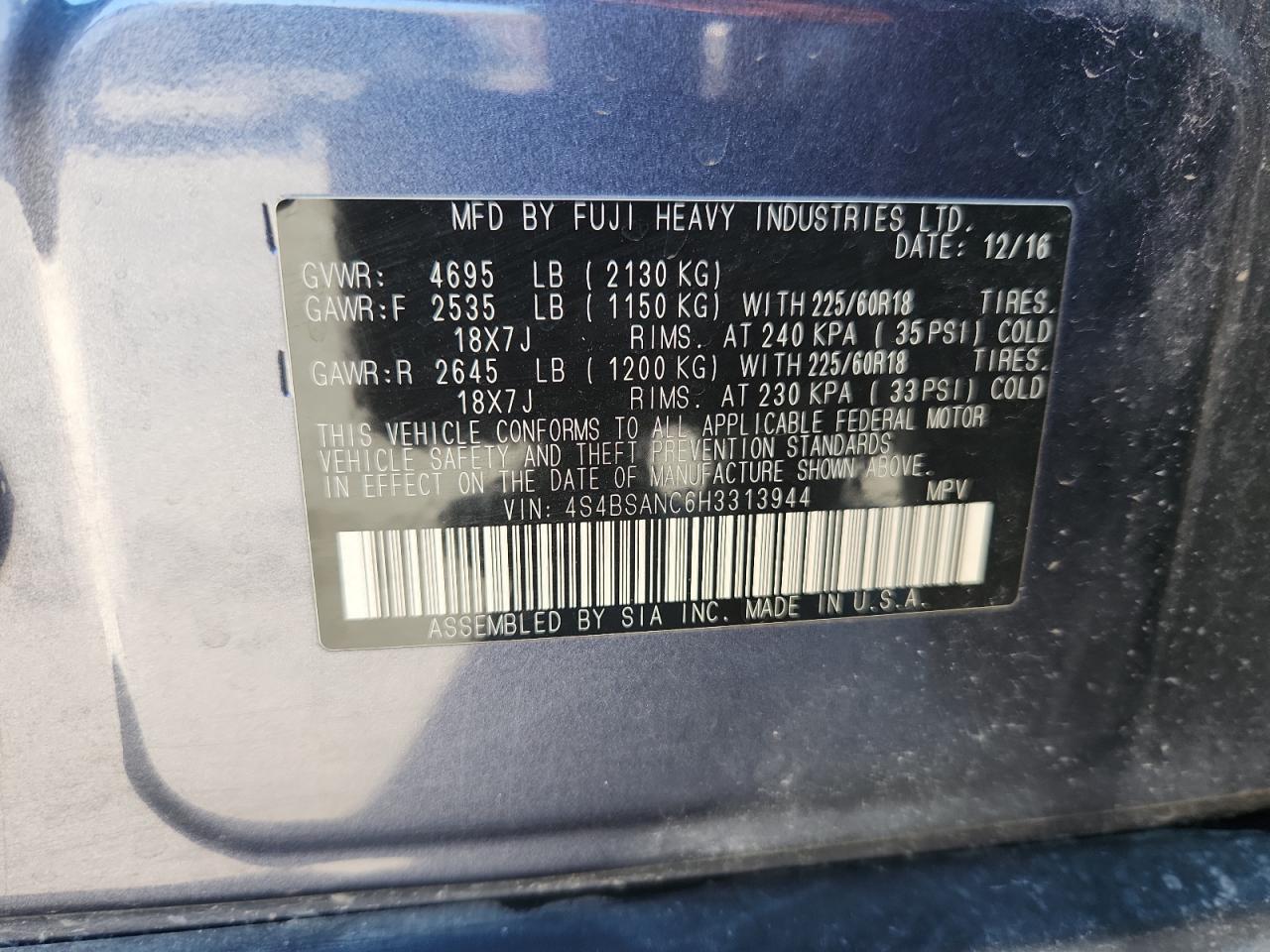 2017 SUBARU Outback