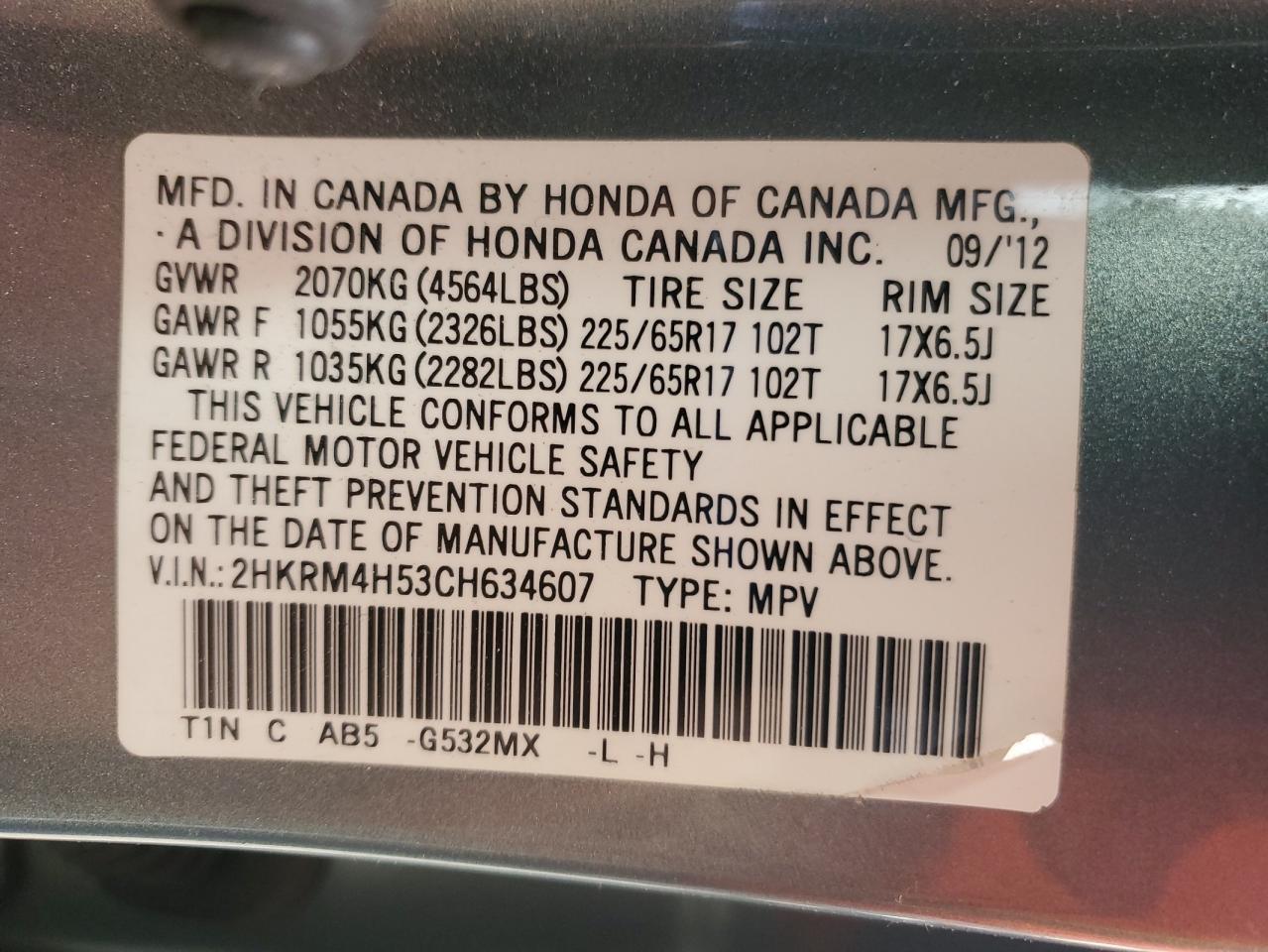 2012 HONDA CR-V