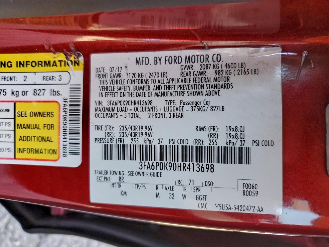 2017 FORD FUSION