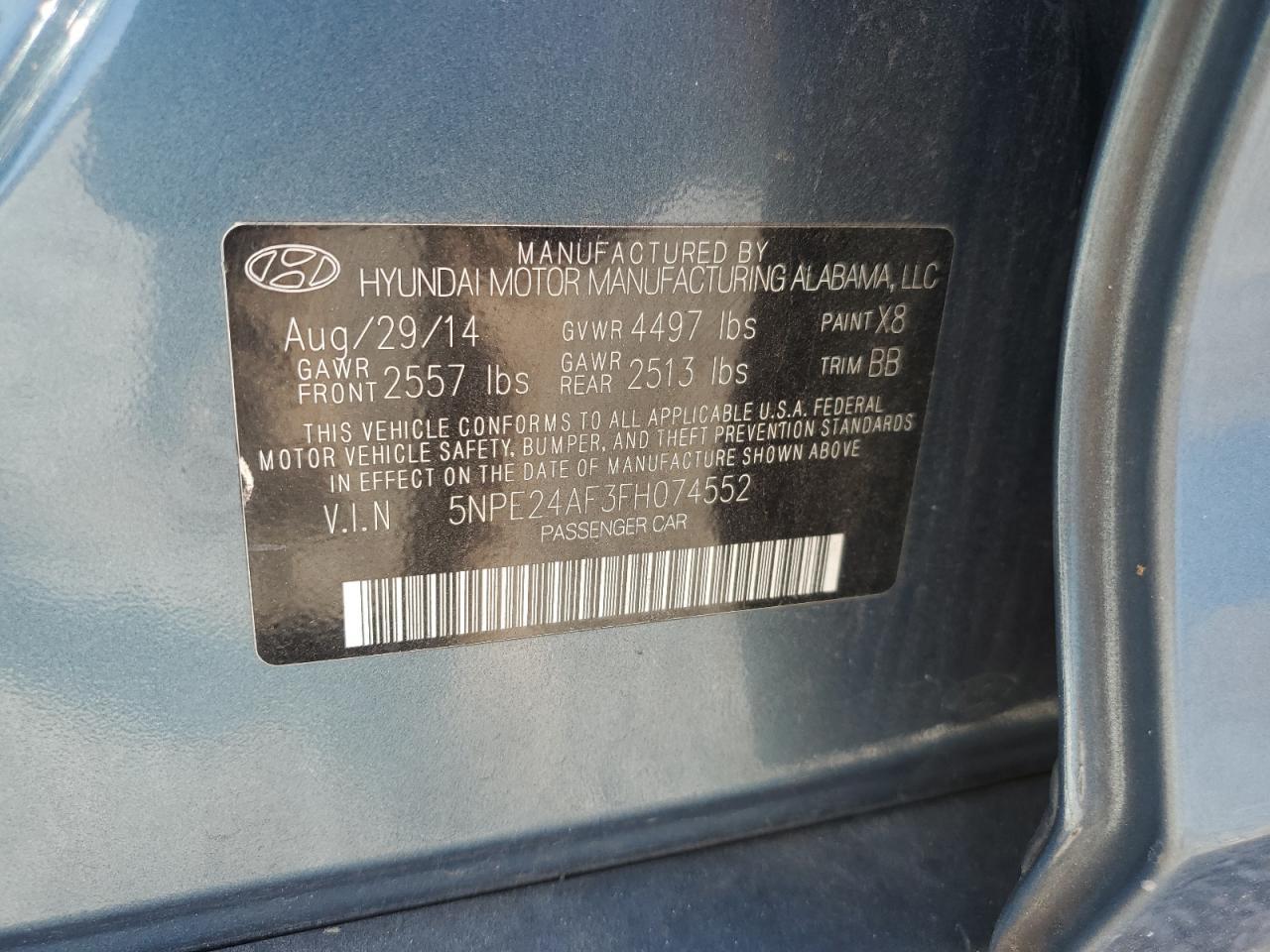 2015 HYUNDAI SONATA