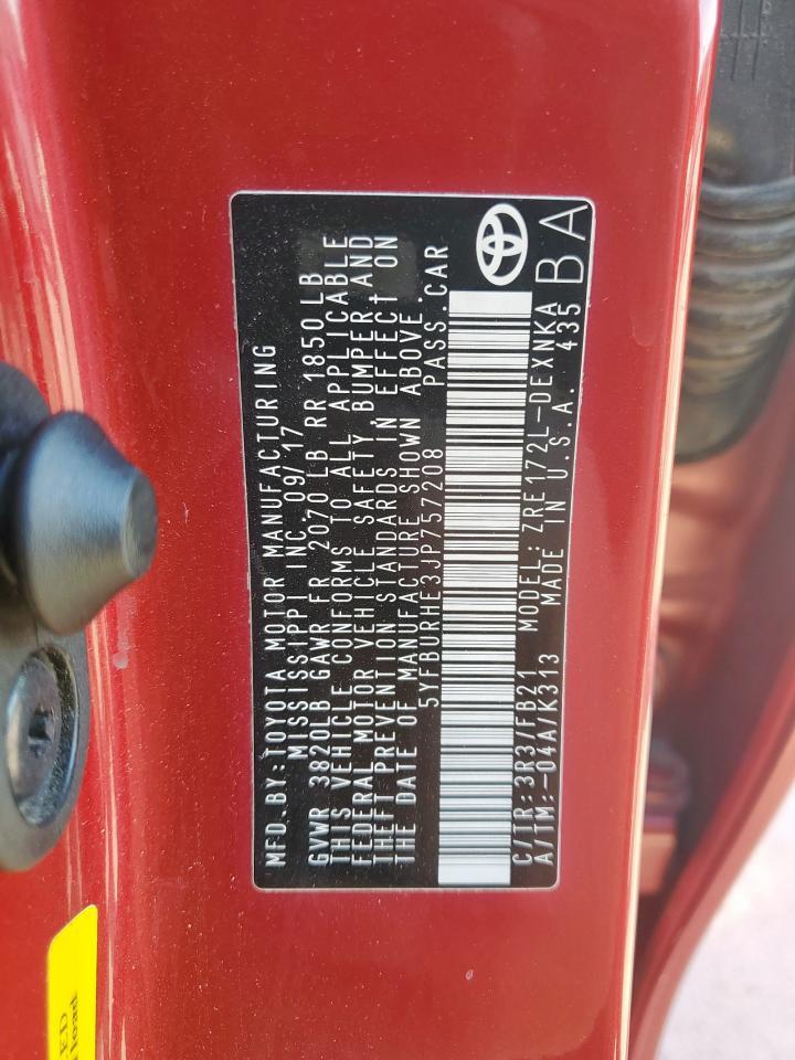 2018 TOYOTA COROLLA