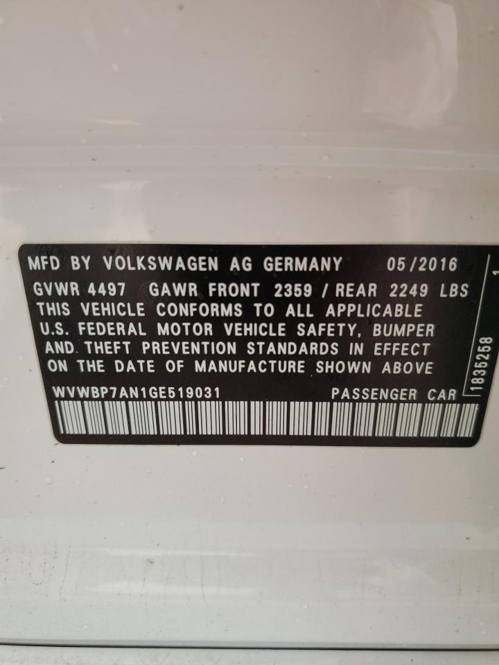 2016 VOLKSWAGEN CC