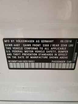 2016 VOLKSWAGEN CC