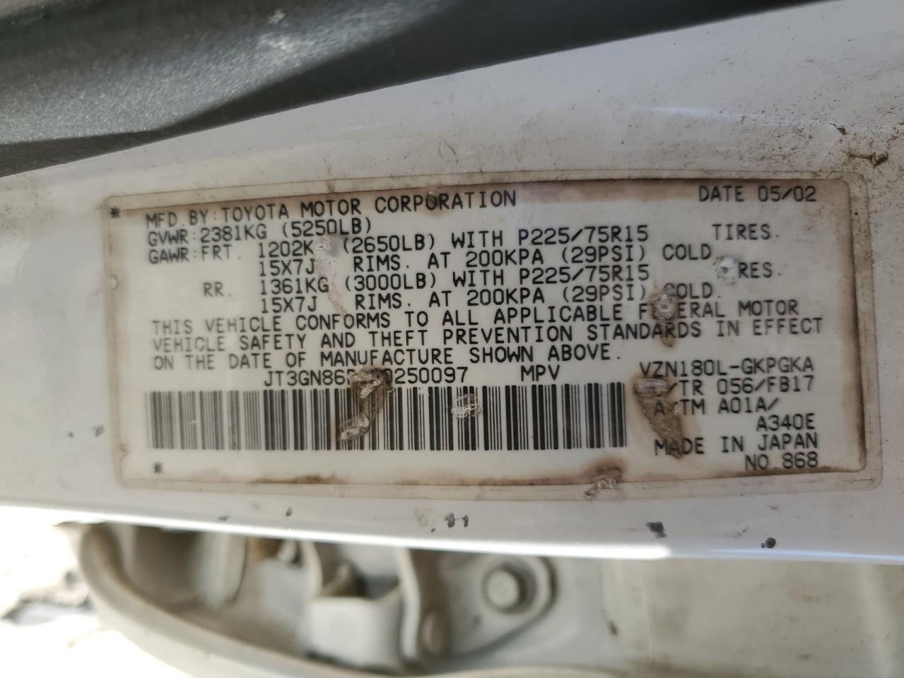 2002 TOYOTA 4Runner