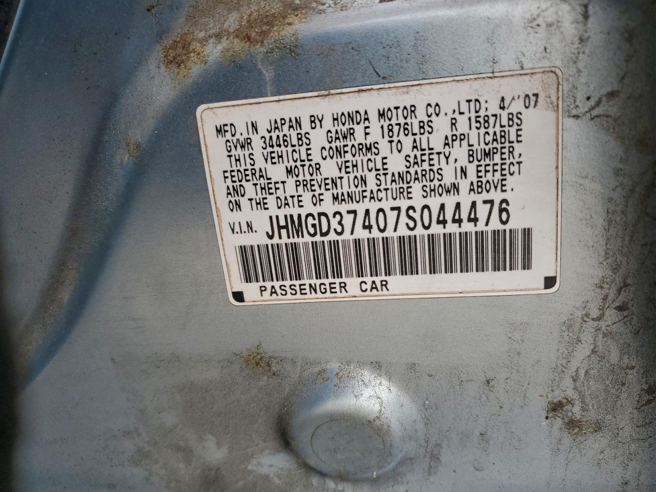 2007 HONDA FIT