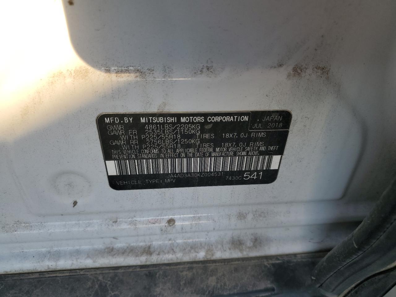 2019 MITSUBISHI outlander