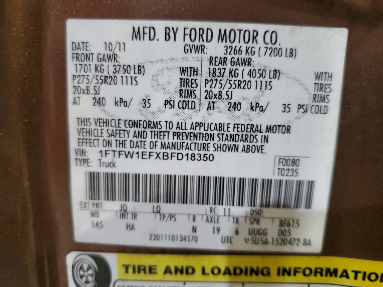 2011 FORD F-150