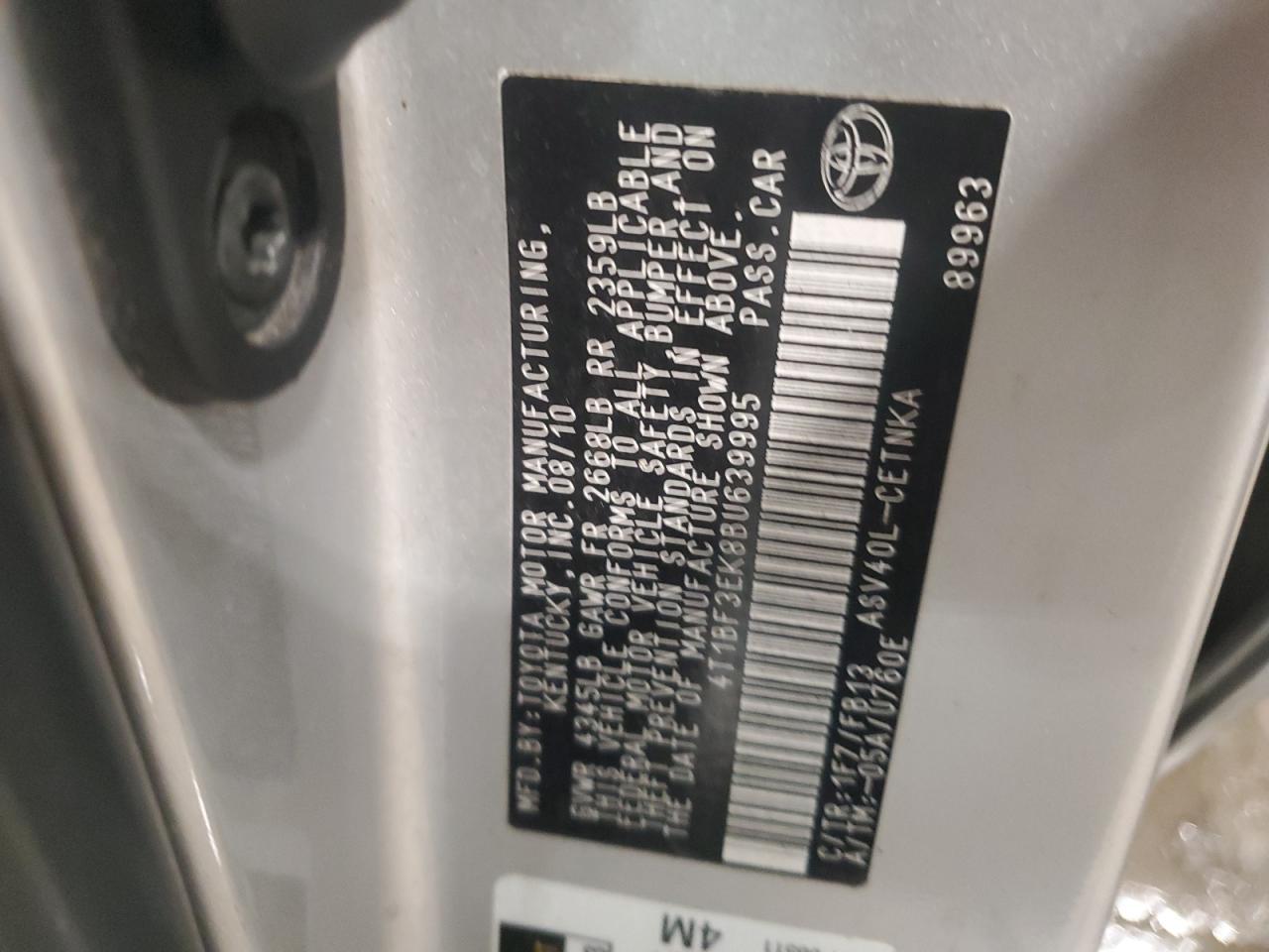 2011 TOYOTA CAMRY