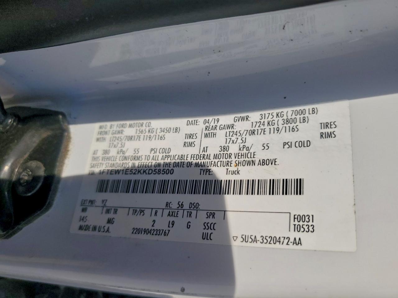 2019 FORD F-150
