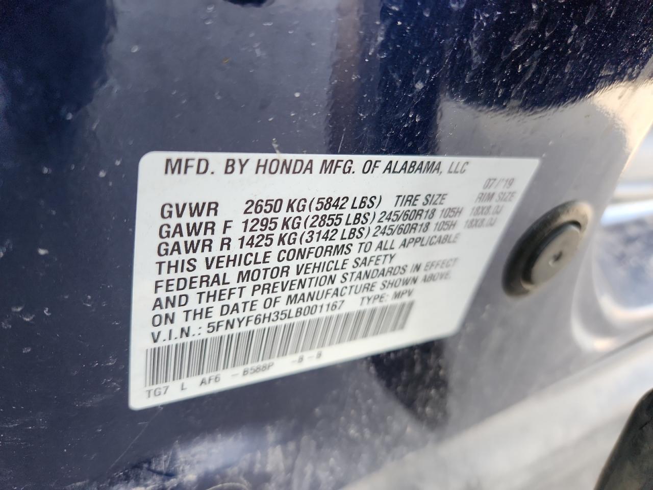 2020 HONDA PILOT