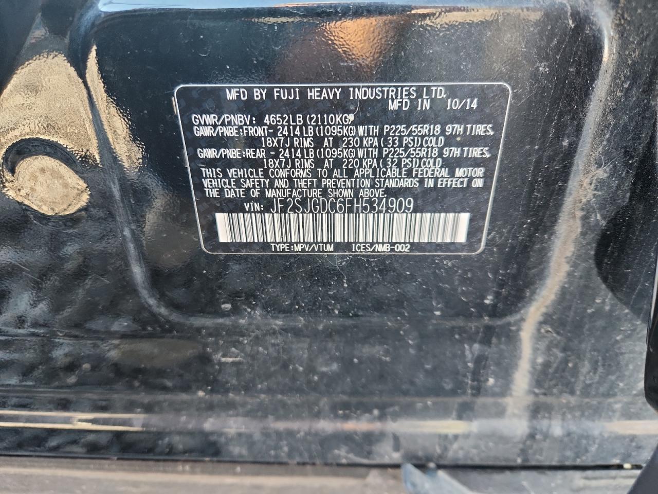 2015 SUBARU FORESTER