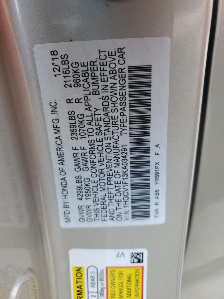 2019 HONDA ACCORD