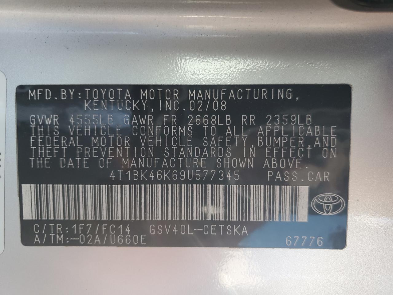 2009 TOYOTA CAMRY