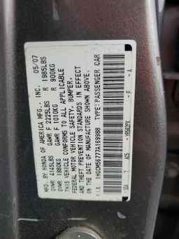 2007 HONDA ACCORD