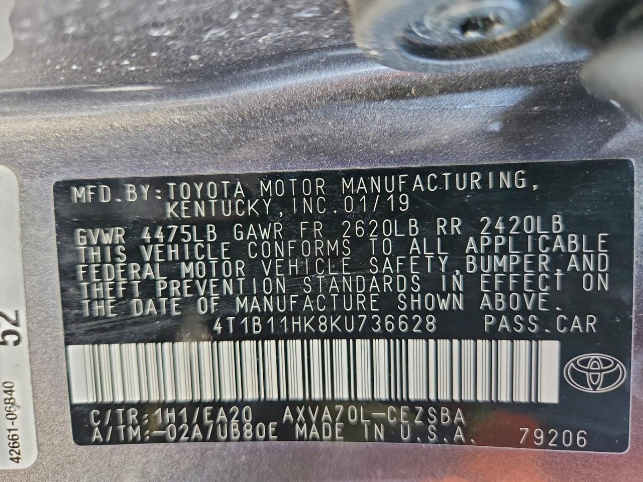 2019 TOYOTA CAMRY