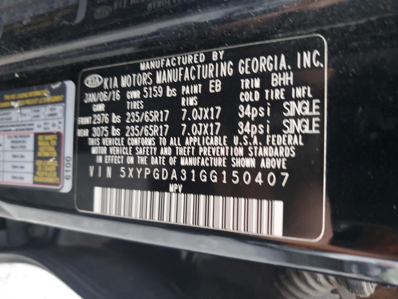 2016 KIA SORENTO