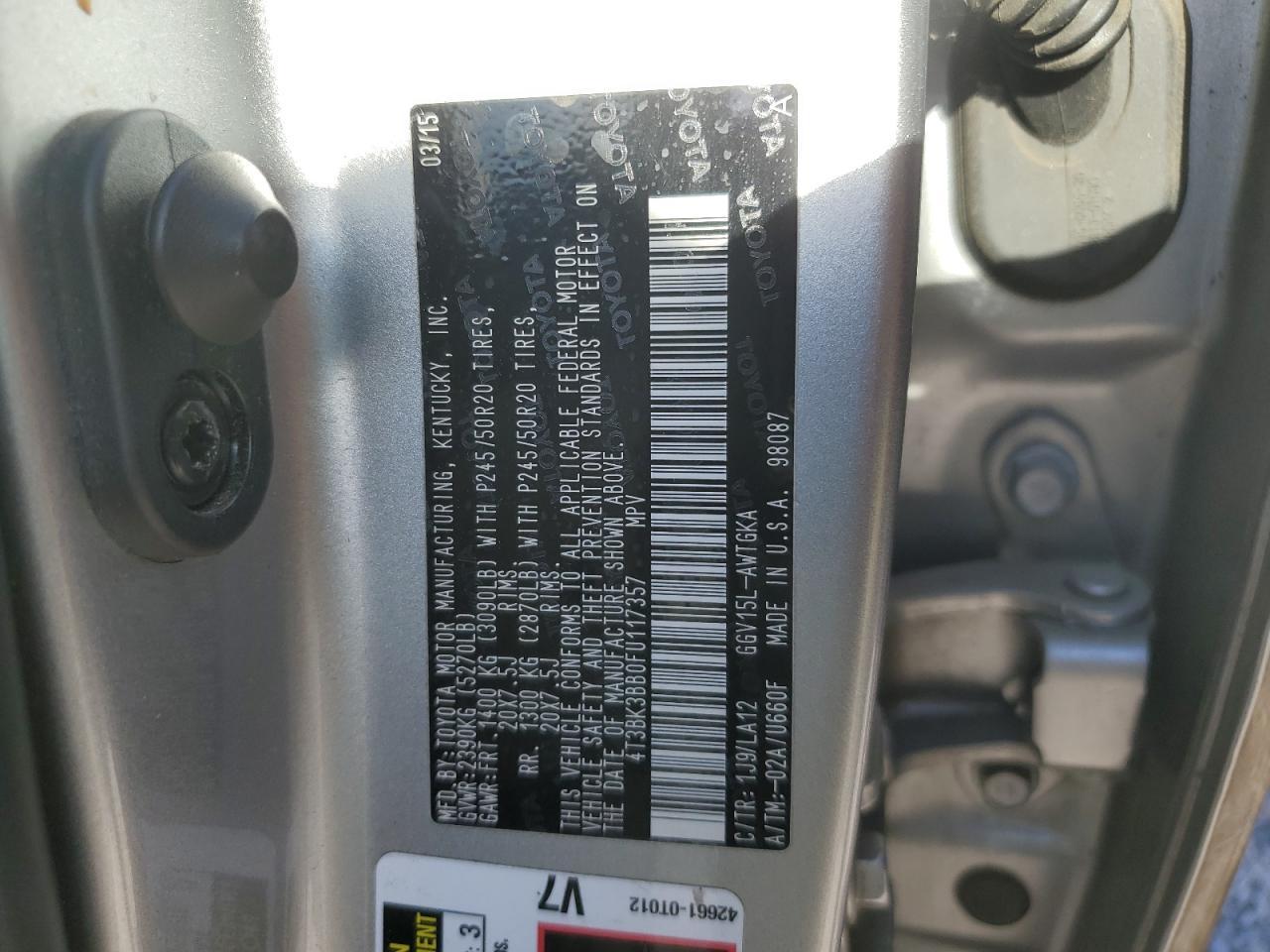 2015 TOYOTA VENZA