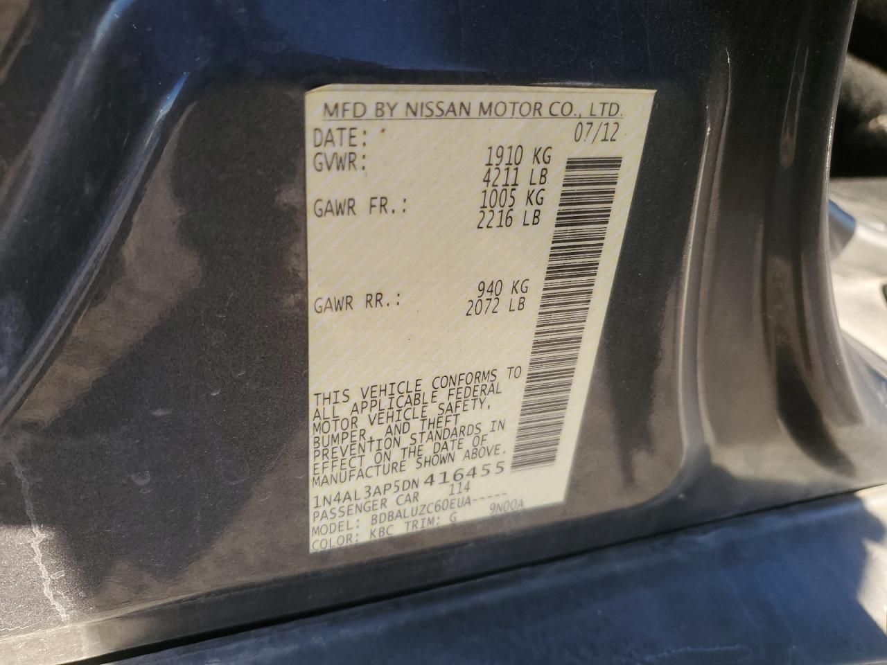 2013 NISSAN ALTIMA