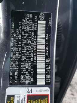 2012 TOYOTA CAMRY