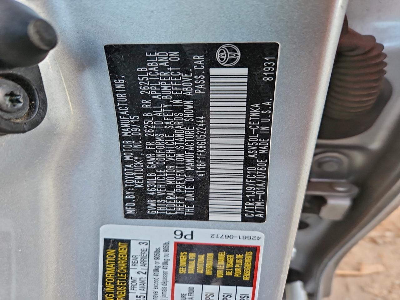 2016 TOYOTA CAMRY