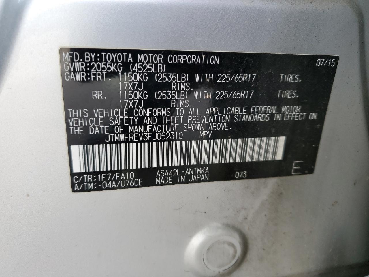2015 TOYOTA RAV4