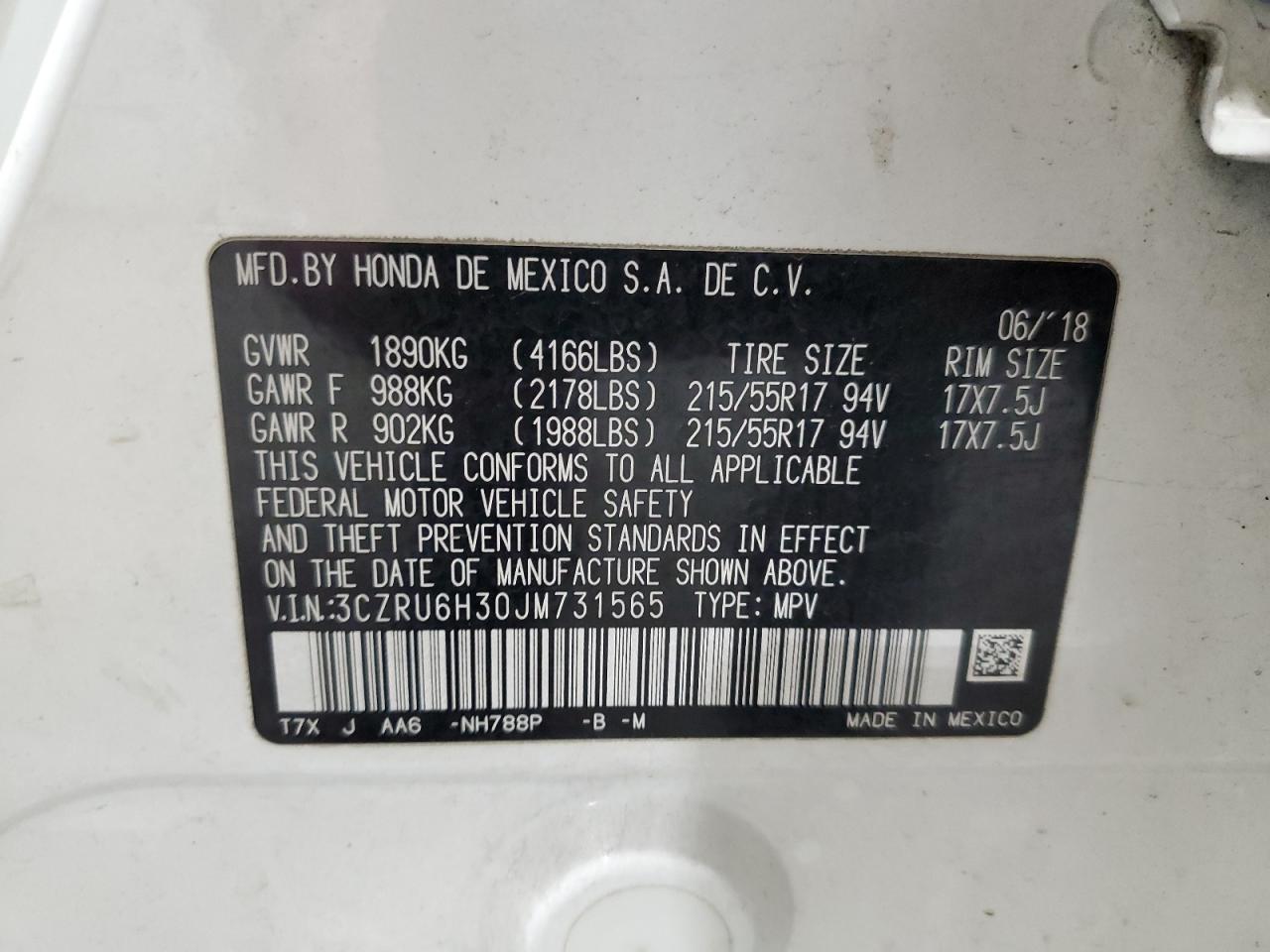 2018 HONDA HR-V