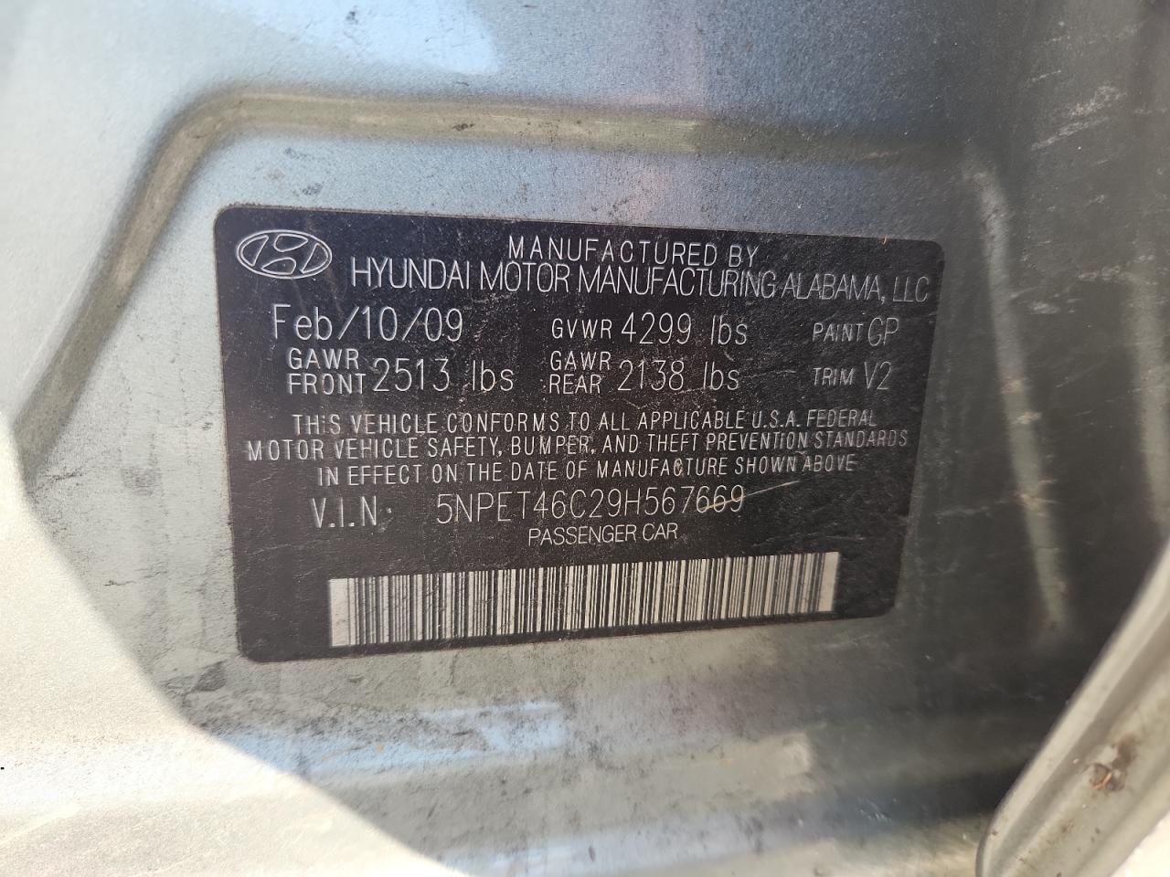 2009 HYUNDAI SONATA