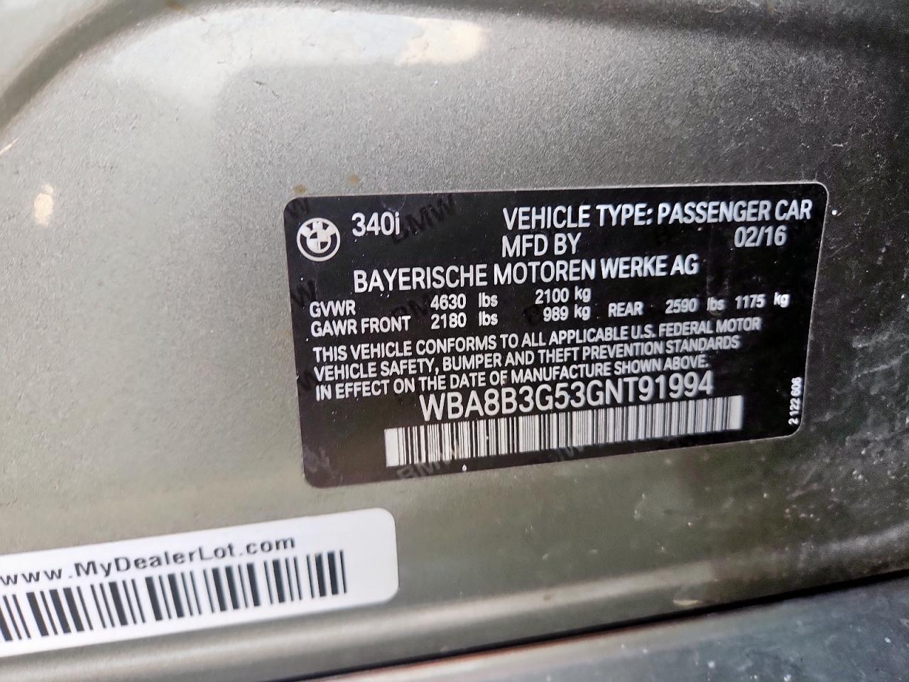 2016 BMW 3 SERIES
