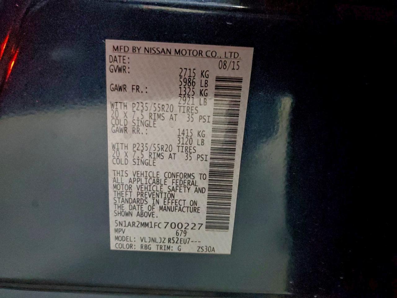 2015 NISSAN PATHFINDER