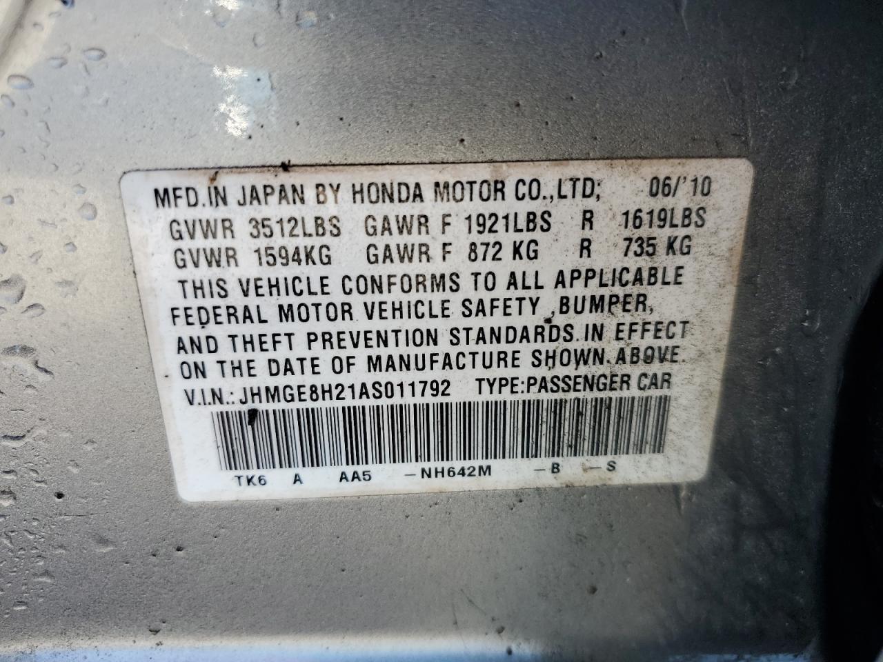2010 HONDA FIT