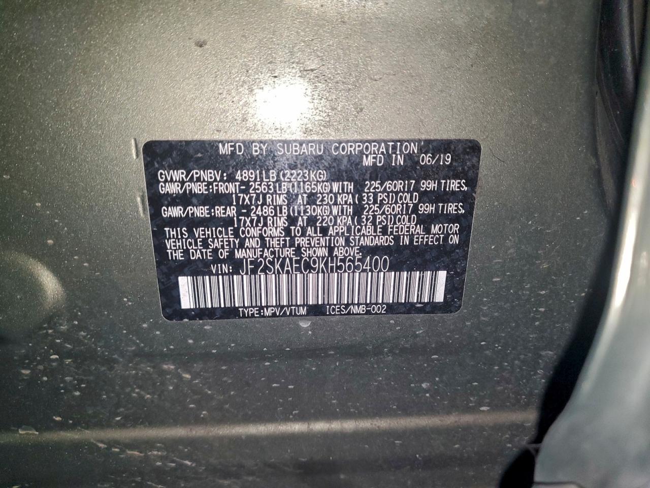 2019 SUBARU FORESTER