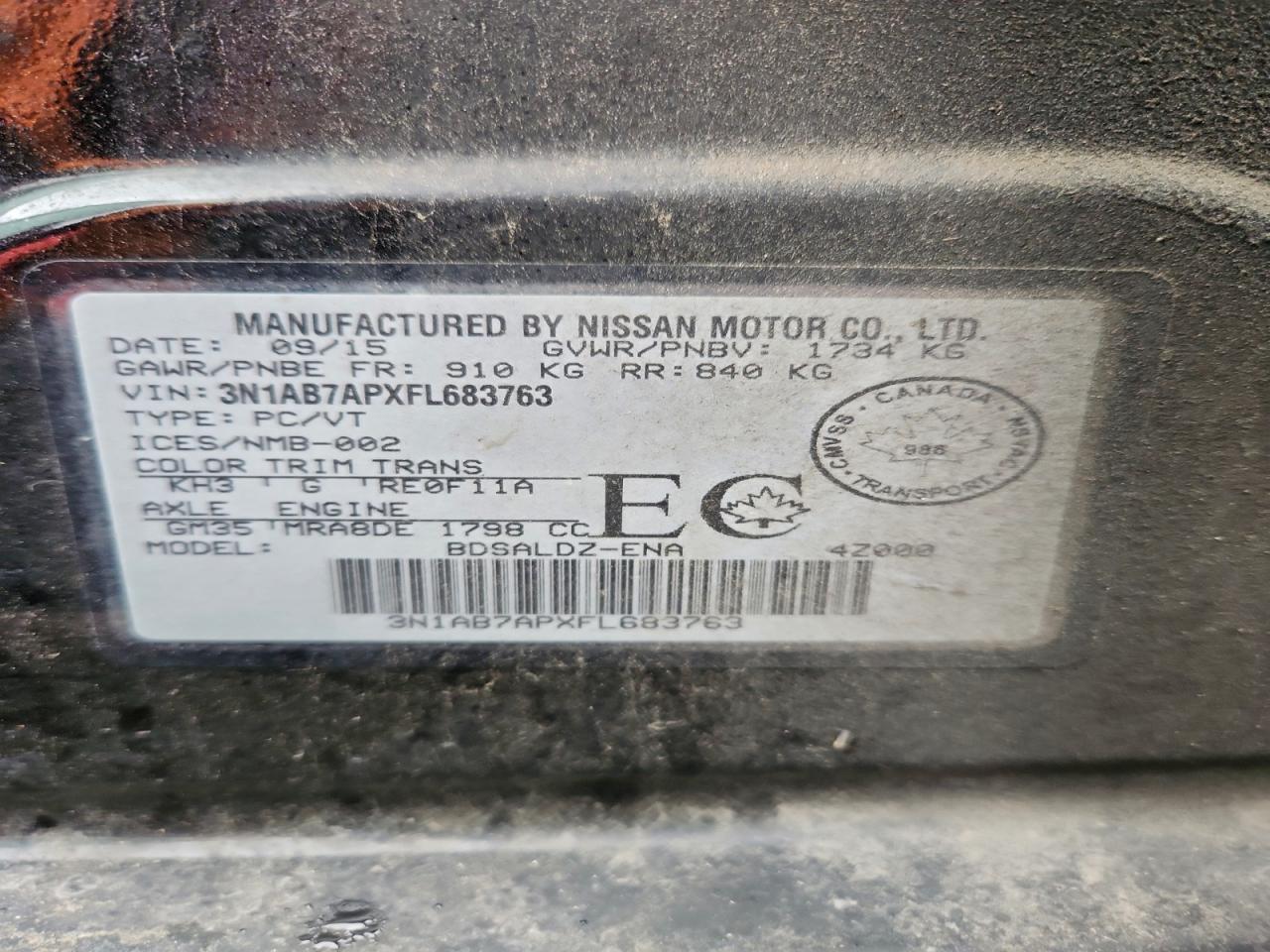 2015 NISSAN SENTRA