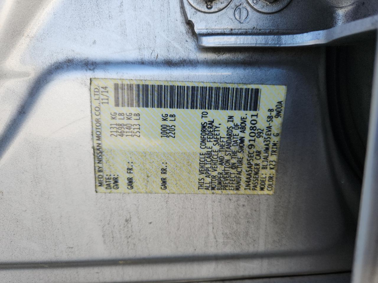 2014 NISSAN Maxima